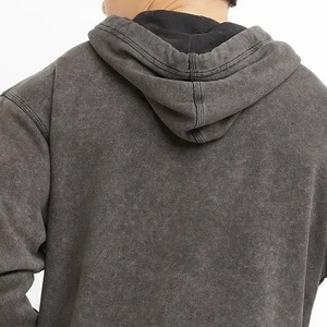 Sweat à capuche 100% coton 400 GSM lavé à l'acide pour hommes vêtements d'hiver avec conception de poche motif solide surdimensionné teint uni - Product Image 6