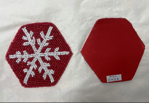 Posavasos de copos de nieve de alta calidad, último diseño de Navidad rojo de moda a la venta - Product Image 2