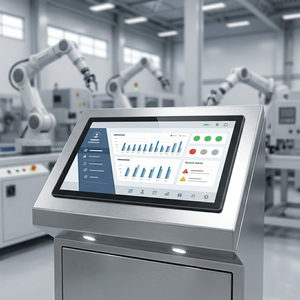 Touch Screen Monitor 15 19 22 Inch Embedded Panel Mount Capacitive for Industrial Manufacturing Information Display Silver Color - Product Image 1