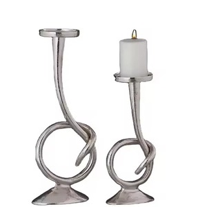 Juego de 3 portavelas de pilar de Metal, candelabro de aluminio con acabado dorado para hoteles, restaurante, candelabro de Base de mármol - Product Image 4