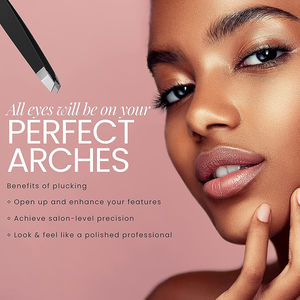 Ensemble de pinces à épiler pour sourcils, 4 pièces, avec pointes inclinées, pointues, angulaires et plates, avec ciseaux à sourcils tranchants, étui en cuir PU - Product Image 5