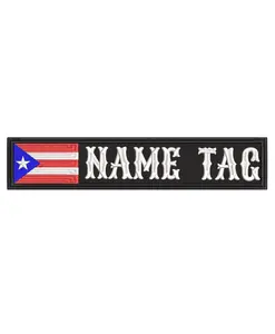 Custom Borduurwerk Puerto Rican Flag Biker Naam Patch Gepersonaliseerde Motorfiets Patch Voor Een Unieke En Stijlvolle Look