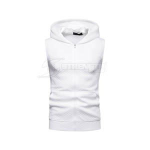 Cotton <b>Sleeveless</b> <b>Hoodie</b> for Gym Training and Outdoor Activities Fitness Pattern Digital Printing Winter Sports <b>Hoodie</b> - Product Image 1