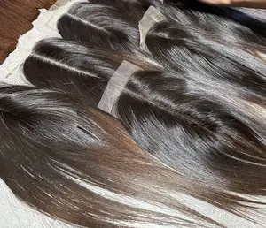Оптовая цена Kim K 2x6 Прозрачная Кружевная застежка 100% натуральные человеческие волосы средняя часть один донор коричневый кончик