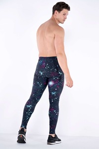 Men's Running <b>Tights</b> Sports Male Fitness Training Quick Dry Black galaxy Print Leggings Casual Jogger Pants - Product Image 3
