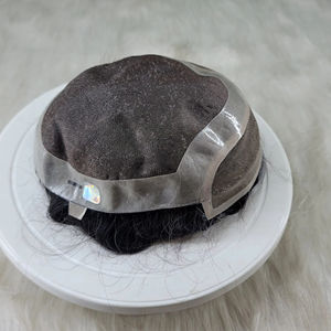 Alta calidad diseño derecho Mono Base encaje frontal mano atada peluca tupé postizo 90%-120% densidad Remy pelo indio textura recta - Product Image 1