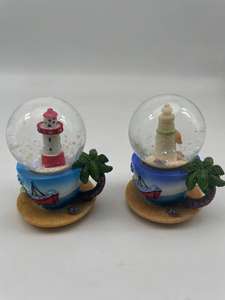 New Hot Sale Miniature Glass Snow Globe with Lighthouse - Marine Theme Ocean Decor Home <strong>Desk</strong> Decor Gift - Product Image 3