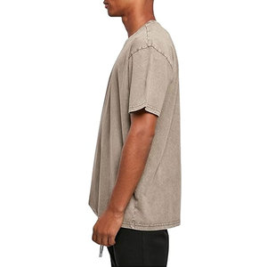 Camiseta ajustada lavada con ácido para hombre, impresión personalizada de alta calidad, ropa de calle de peso pesado, cuello redondo, inspiración con hombros caídos - Product Image 4