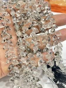 Quartz noir naturel AAA, facetté, en forme de briolette, goutte d'eau, perçage fantaisie, brin de 8 pouces, 6x9 mm environ - Product Image 5