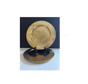 Assiette de présentation en laiton de luxe Assiettes à dîner Nice Vaisselle en or Ensemble de vaisselle en porcelaine et taille personnalisée - Product Image 6