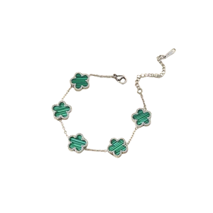 Brazalete de Plata 925 de Lujo con Flores de Ágata Multicolor, Brazalete de Plata 925 con Flores de Ágata a la Moda - Product Image 4