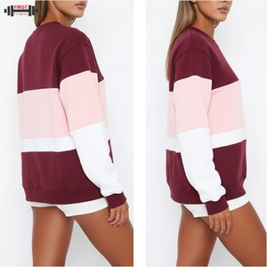 Sweat-shirt à capuche oversize en molleton de coton de haute qualité pour femme, col en V personnalisé, devant régulier, hiver - Product Image 5