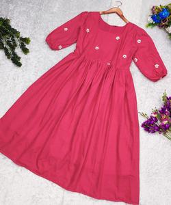 เดรสแม็กซี่ทรงเอไลน์สำหรับผู้หญิงเดรสแขนพองพิมพ์ลายดอกไม้ใส่สบายเหมาะสำหรับสตรีท & วันหยุด - Product Image 6