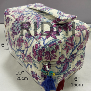 Bolsa de Mano Acolchada de Algodón con Pétalos de Arándano, Ecológica y Floral, con Cierre, Asa Frontal, Reutilizable, para Viajes, Compras, Cosméticos, Grande y Portátil - Product Image 2