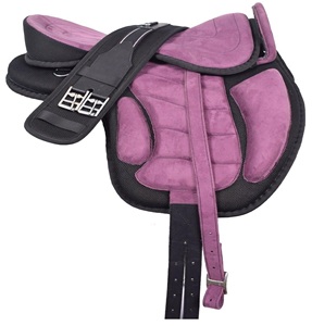 Freemax Selles de cheval synthétiques sans arbre avec circonférence assortie Selle Western Selle d'équitation équestre Sangles en cuir - Product Image 1