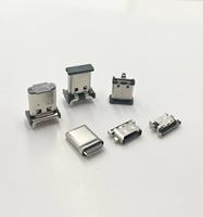 Conector USB Tipo C de 16 Pines, USB 3.1 Hembra, Montaje en Ángulo Recto, Receptáculo de E/S Blindado, 5A 100V CA, Carcasa PA9T, RoHS