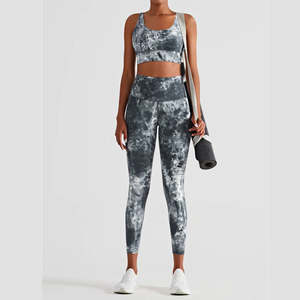 Ensemble de vêtements de sport pour femmes de haute qualité, personnalisé, 2 pièces, leggings et soutien-gorge de sport à bretelles croisées, vêtements de fitness - Product Image 4