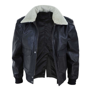 Veste en cuir à col montant pour homme en laine/viscose Design personnalisable Option avant Fermeture à simple boutonnage Prix de gros - Product Image 1