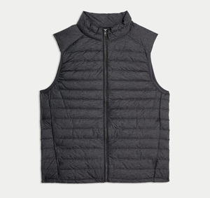 เสื้อกั๊กผู้ชายน้ำหนักเบาแบบไม่มีแขน เสื้อกั๊กบุใยอุ่นสำหรับฤดูหนาว เสื้อคลุมลำลองสำหรับทำงานกลางแจ้ง เสื้อกันลมแบบเย็บติดกัน เสื้อกันหนาวบุผ้าฝ้าย - Product Image 1