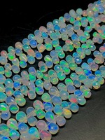 Collier de perles d'opale de feu éthiopienne AA, facettées, en forme de goutte, taille poire, 4x5mm, avec pierres en forme de goutte, évaluation tierce partie Mehrajudin Gems