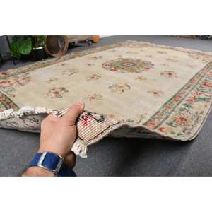 Alfombra turca Vintage área grande 6,6X9,8 pies clásico Beige rojo patrón abstracto Material de lana 10mm látex para habitación de pasillo - Product Image 5