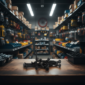 PDC Model 9 Carbon Steel Drywall Screw Class 8.8 Black/Grey Phosphate Coated Self-Drilling Drill Point Bugle Head Inch Metal - Product Image 1