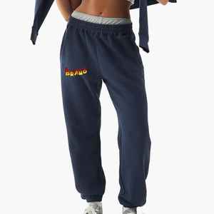 กางเกงวอร์มผ้าโพลีเอสเตอร์/ ผ้าฝ้ายของผู้หญิงกางเกงวิ่งจ๊อกกิ้งผ้าฟลีซตัว385โลโก้ตามสั่งสีพื้นสำหรับฤดูหนาว - Product Image 1