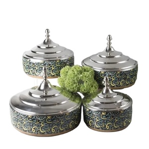 Nouvelle cocotte minimaliste de luxe en métal et bois avec couvercle en acier inoxydable, design personnalisé écologique pour réchauffeur de nourriture pour fondue - Product Image 1