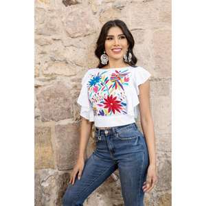 <b>Women</b> Customized Color Cotton Embroidered <b>Maxi</b> <b>Dress</b> Mexican Floral Boho <b>Short</b> Sleeve Ethnic Summer Natural Washable - Product Image 1