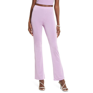 Pantaloni a Zampa d'Elefante Open Edit X-Small in Maglia Viola Spectre Sheen a Vita Alta - Product Image 1