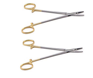 Pinzas Quirúrgicas de Ortodoncia Profesionales, Portaagujas Chapado en Oro, Punta TC, Acero Inoxidable Alemán, Manual, Reutilizable - Product Image 3