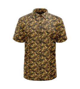 Polo de golf pour homme de qualité supérieure avec imprimé floral, tissu respirant et évacuant l'humidité, vêtements de golf performants à manches courtes - Product Image 3
