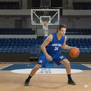 Maillots de basket-ball unisexes sans manches 100 % polyester, personnalisables en gros, couleurs et équipes sur mesure, cousus - Product Image 1