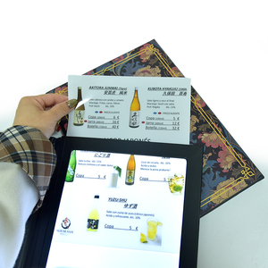 Buku Menu Kulit Lembaran Lepas untuk Restoran, Hotel, dan Tempat Penyambutan Tamu, Dua Sisi, dengan Lampu LED
