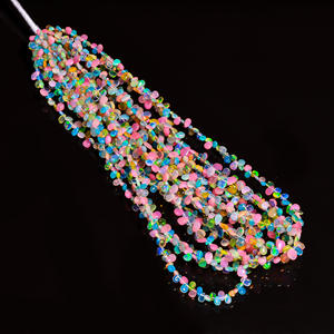 Cuentas de pera de ópalo etíope múltiple, cuentas de piedras preciosas de ópalo Welo, cuentas de ópalo, cuentas de ópalo de fuego múltiple, piedras preciosas de ópalo para la fabricación de joyas - Product Image 1