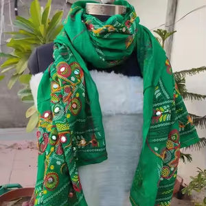 Dupatta Phulkari con Bordado de Espejo, Bufanda, Estola, Regalo para Ella, Recuerdo, Dupatta Patola, Dupatta Pakistaní - Product Image 1