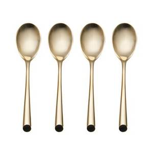 Utensilios de cocina Juego de cubiertos de acero inoxidable de 4 piezas Cucharas con mango recubierto de PVD dorado Juegos de cubiertos en precio razonable para uso en hoteles - Product Image 1