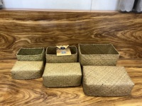 Meilleur Prix – Panier en Paille de Seagrass Fabriqué au Vietnam, Écologique, Respirant, Léger, Durable, avec Couvercle, Esthétique, pour Ameublement