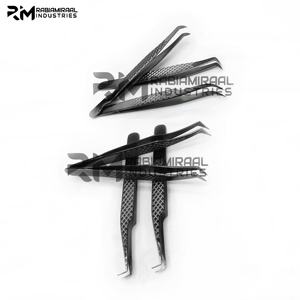 RMI Noir Plasma Couleur Haute Qualité En Acier Inoxydable Cils Pince À Épiler Diamant Grip Full Shin Noir Plasma - Product Image 5