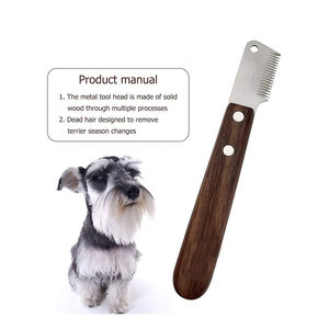 Cuchillo pelador de acero inoxidable para perros con mango de madera antideslizante, herramientas de herrador para el cuidado de mascotas - Product Image 5