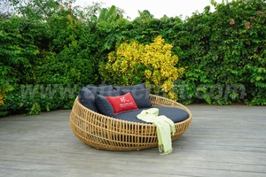 เตียงอาบแดดเฟอร์นิเจอร์กลางแจ้งเก้าอี้ไม้ไผ่ทรงกลมสำหรับสระว่ายน้ำลานชายหาดกลางแจ้งเก้าอี้อาบแดด - Product Image 4