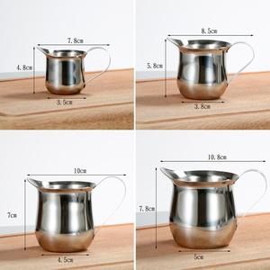 Brocca per Latte in Polvere in Acciaio Inox con Logo Personalizzato, Mini Brocca per Crema e Montaggio del Latte per Caffè, Latte, Cappuccino ed Espresso - Product Image 4