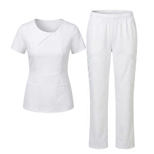 ชุดยูนิฟอร์มสครับผู้หญิงทันสมัย ผ้าไม่ยับ คอทรงกลม เสื้อและกางเกง ชุดพยาบาล แพทย์ ขายส่ง ชุดสครับยืดได้ - Product Image 5