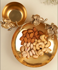 Incroyable bol de service de noix de haute qualité pour la maison hôtel et restaurants vaisselle de table couleur dorée design de feuille bols de service - Product Image 6