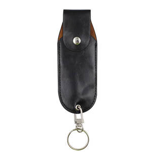 Custom Color Leather Pepper Spray Pouch <b>Key</b> <b>Ring</b> Snap Button Closure Personal Safety Spray Holder For Wholesale Promotional Use - Product Image 4