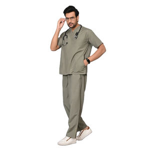 Uniforme Médico de Tela de Pana de Algodón Transpirable de la Mejor Calidad para Hombre, Traje Quirúrgico de 2 Piezas con Cuello en V para Hospital, Clínica, Laboratorio Dental - Product Image 3