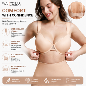 <span class=keywords><strong>Reggiseno</strong></span> <span class=keywords><strong>push</strong></span>-<span class=keywords><strong>up</strong></span> con copertura completa WD Wholesale, con ferretto, coppe in memory foam, supporto laterale, spalline larghe, senza cuciture, traspirante, chiusura posteriore - Product Image 1