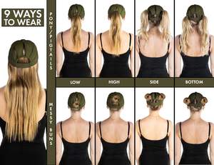 หมวกวิ่งของผู้หญิงพร้อมรูหางม้าปรับได้และหมวกตาข่ายทรงสูงระบายอากาศพร้อมตะขอและห่วง - Product Image 5