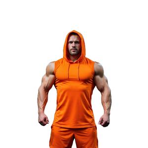 Sweat à capuche sans manches pour hommes gilet d'entraînement athlétique avec capuche pour le printemps Fitness Training Gym Sports de haute qualité - Product Image 1