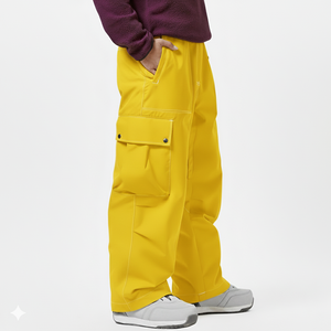 กางเกงสกีผู้ชายแบบหลวม กางเกงสกีทรงแบ็กกี้ กันน้ำ สำหรับฤดูหนาว กิจกรรมกลางแจ้ง สำหรับผู้ใหญ่ เล่นสโนว์บอร์ด เล่นหิมะ - Product Image 4